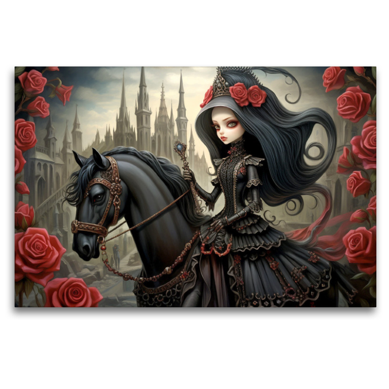 Gothic Queen mit Pferd