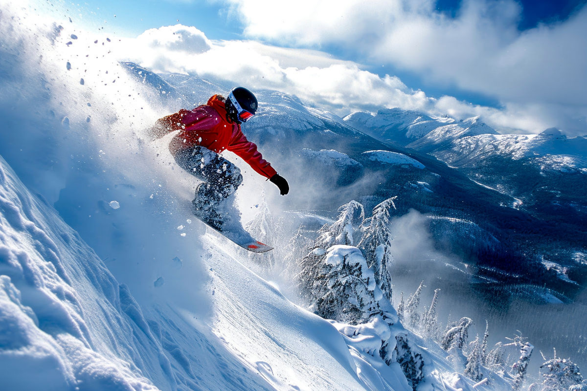 Snowboarden, atemberaubend