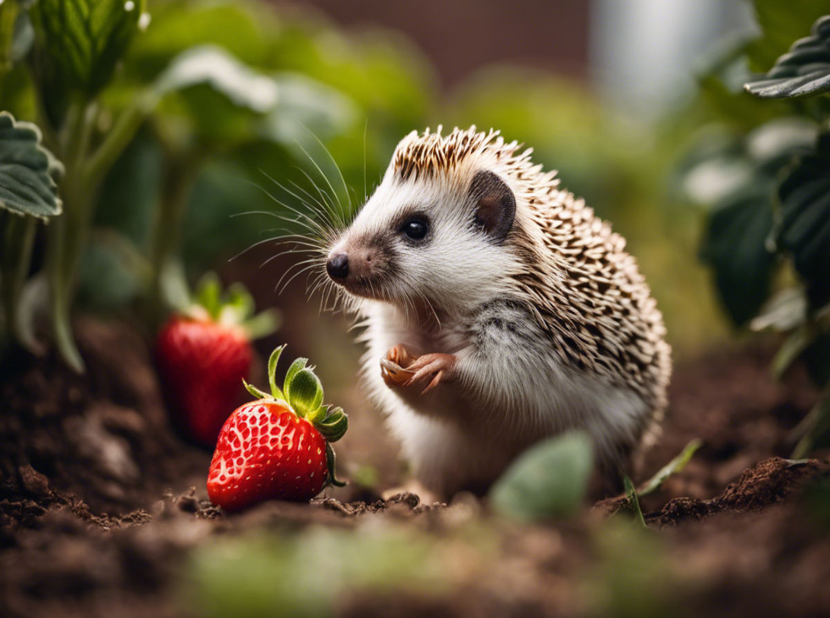 Igel unterwegs im Erdbeerbeet