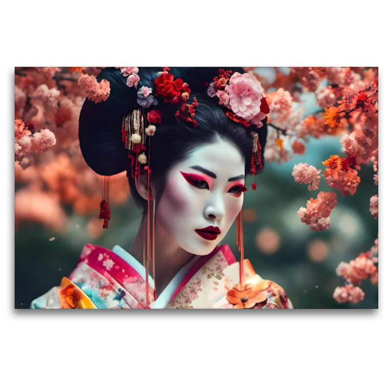 Geisha mit buntem Gewand