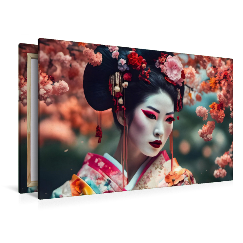 Geisha mit buntem Gewand