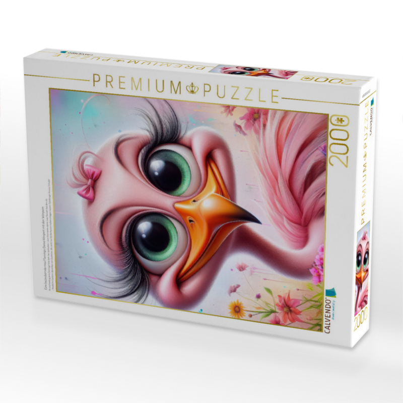 Eine bezaubernde rosa Flamingo Dame klimpert mit den Wimpern