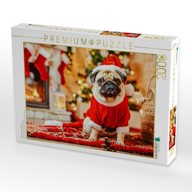 Mops als Weihnachtsmann