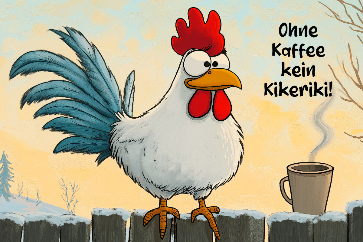 Ohne Kaffee kein Kikeriki