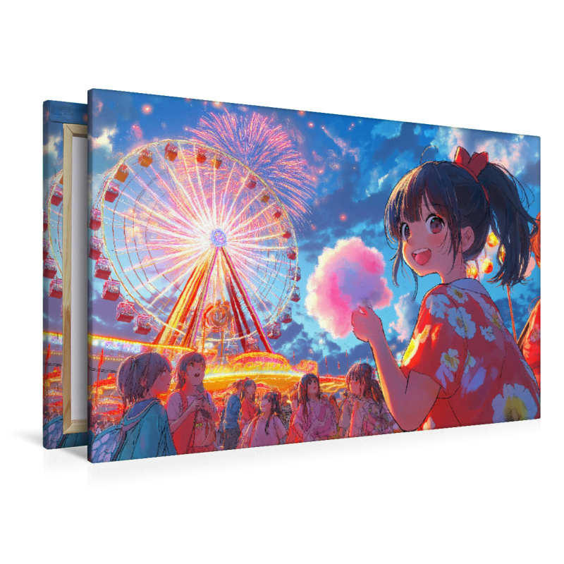 Kawaii Anime Sommerfest – Riesenrad und Feuerwerk in Shoujo-Stil mit Yukata