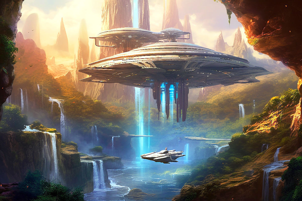 Science Fiction - Reise zu fremden Planeten - Wasserfall Besucher