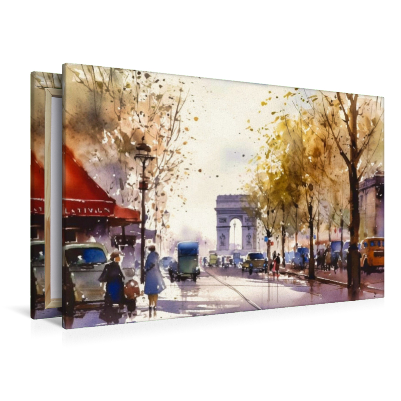 Straßenszene mit Arc de Triomphe