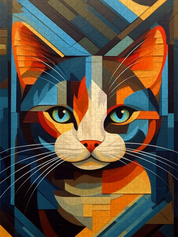 Katzenportrait in modernem Kunststil