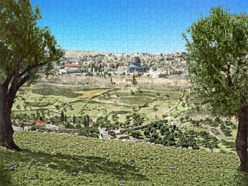 Heiliges Land – Jerusalem vom Berg Gethsemane aus um 1900