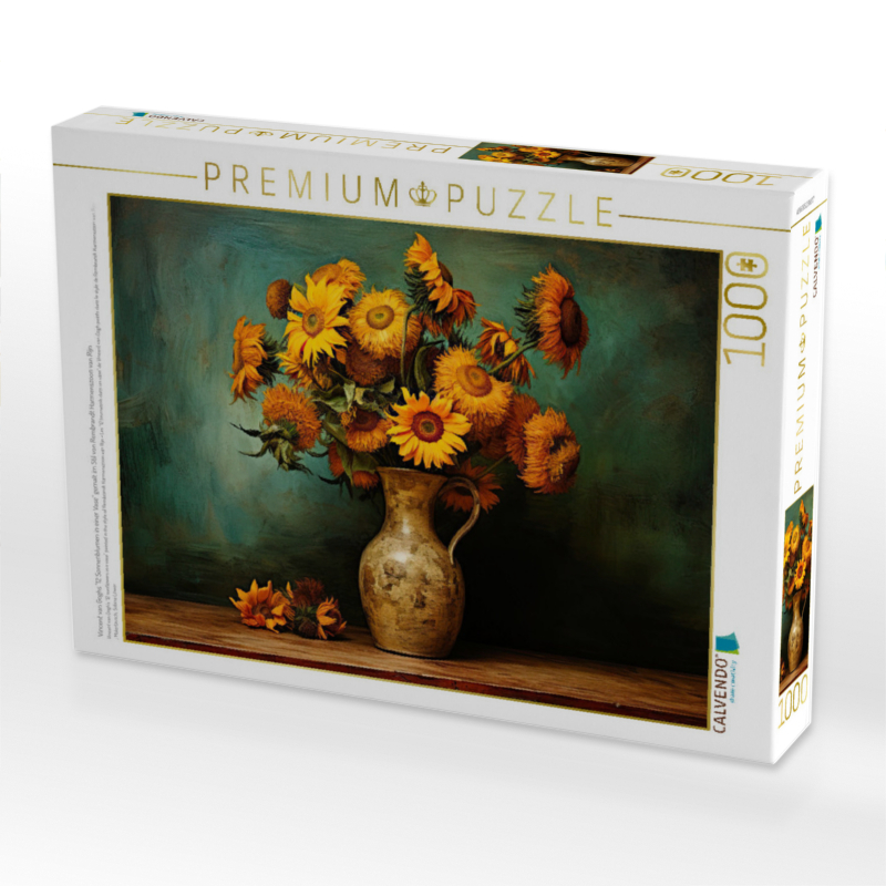 Vincent van Goghs '12 Sonnenblumen in einer Vase' gemalt im Stil von Rembrandt Harmenszoon van Rijn