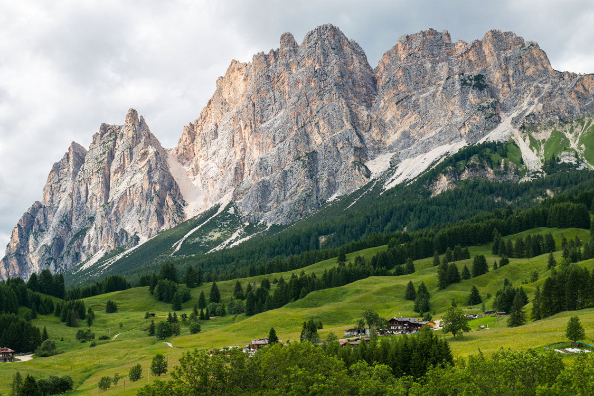 Le Tofane Berg, Dolomiten Panorama aus dem Cortina