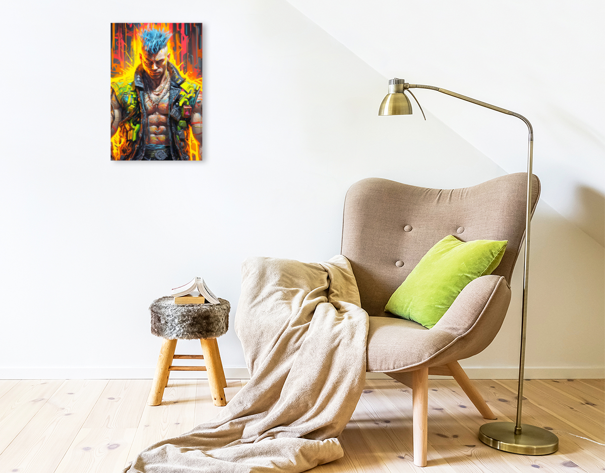 Ein Motiv aus dem Kalender Cyberpunk Heroes. Futuristische Fusion von Technik und Kunst