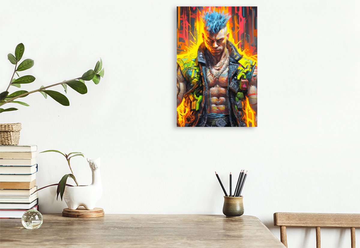 Ein Motiv aus dem Kalender Cyberpunk Heroes. Futuristische Fusion von Technik und Kunst