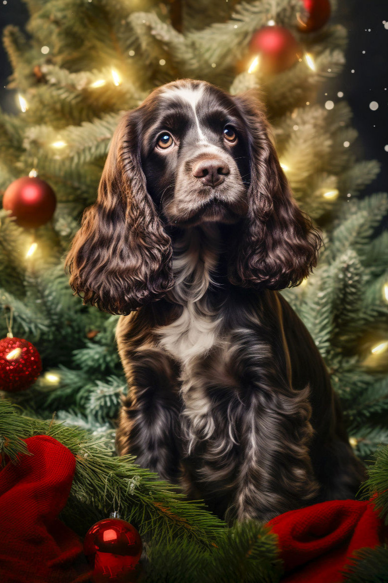 Cocker Spaniel, schöne Adventszeit