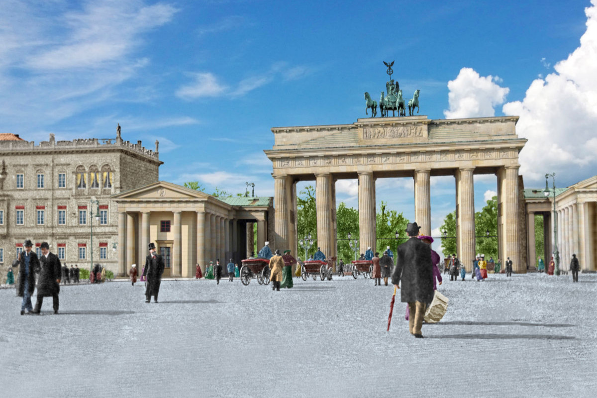 Berlin - Brandenburger Tor und Pariser Platz um 1900