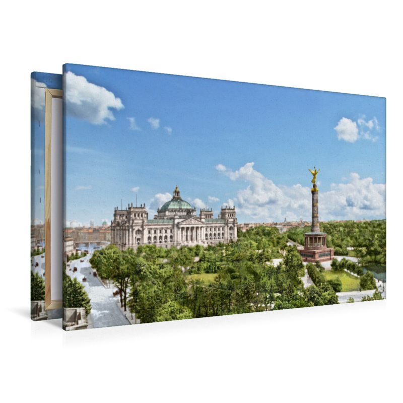 Berlin - Reichstagsgebäude und Siegessäule 1895-1900