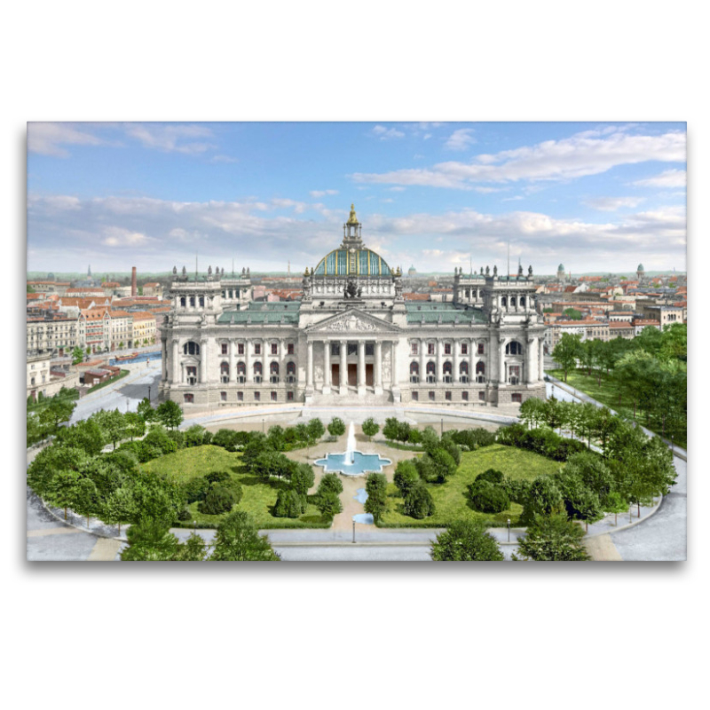 Berlin - Reichstag von der Siegessäule aus gesehen 1890 bis 1900