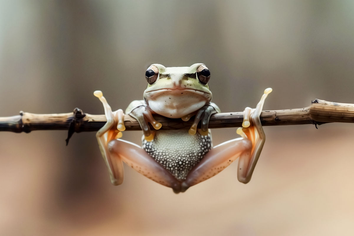 Frosch denkt groß, auch wenn er klein ist