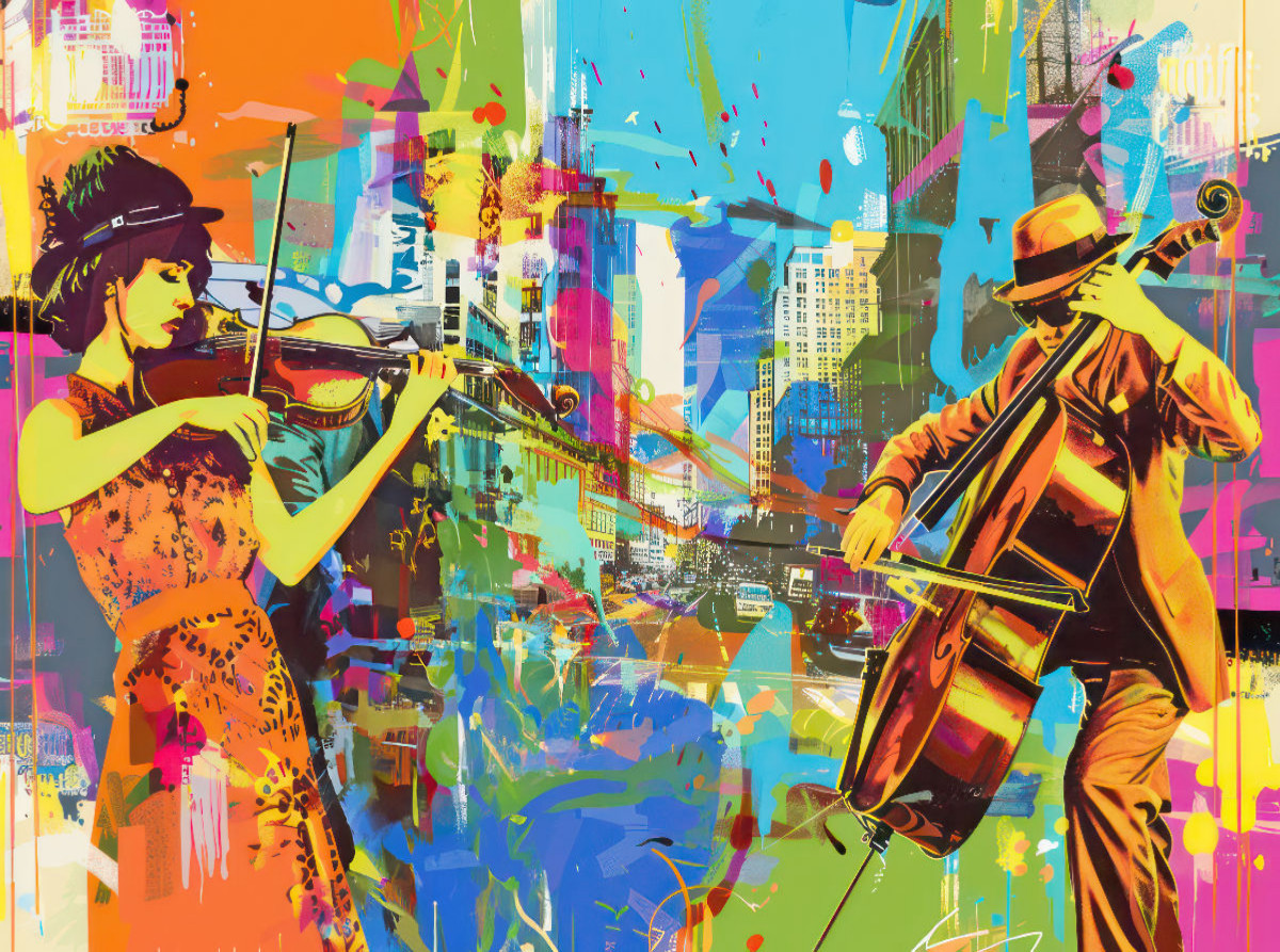 Musiciens de style pop art