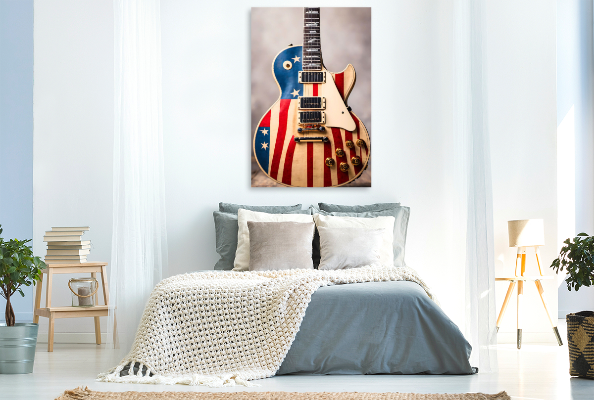 Stars and Stripes - stylisch bemalte elektrische Gitarre