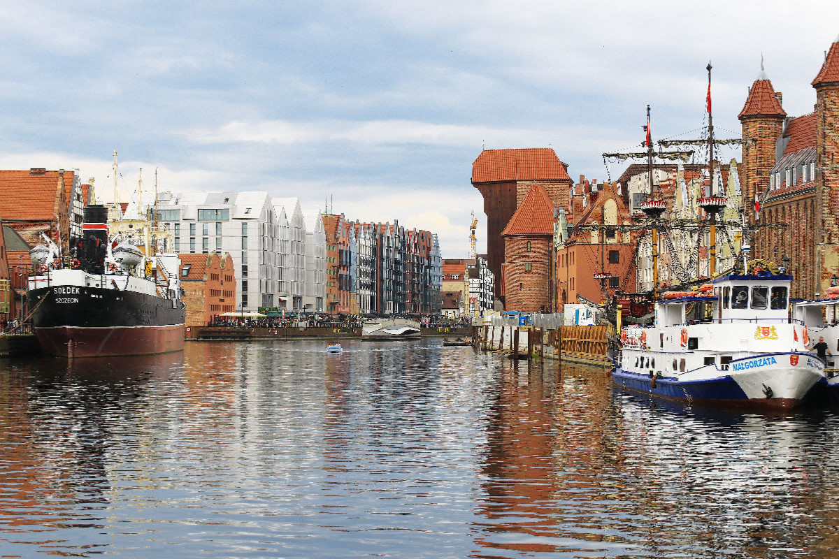 Danzig (Gdansk), die Uferseiten der Mottlau