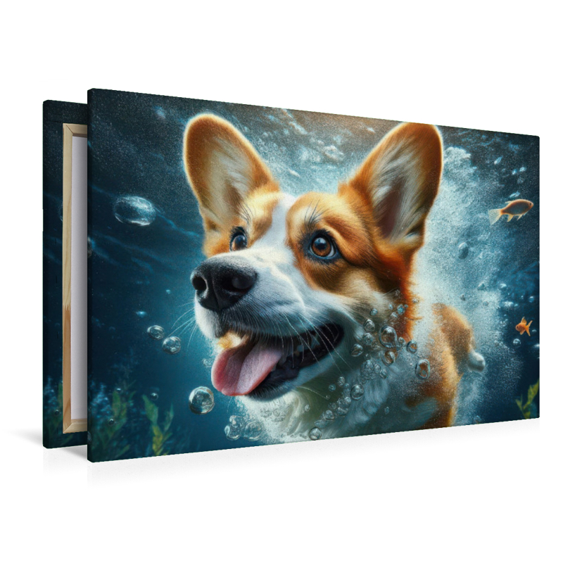 Welsh Corgi Pembroke unter Wasser