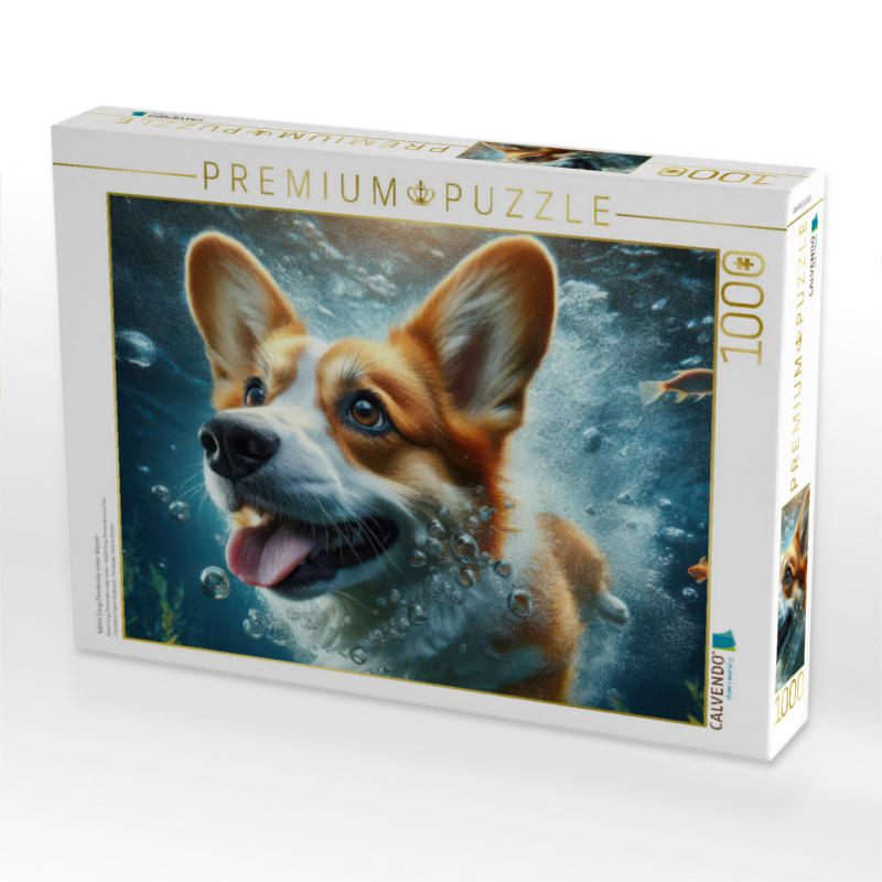 Welsh Corgi Pembroke unter Wasser