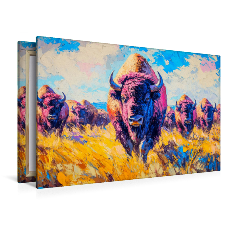 Bisons in der Abenddämmerung