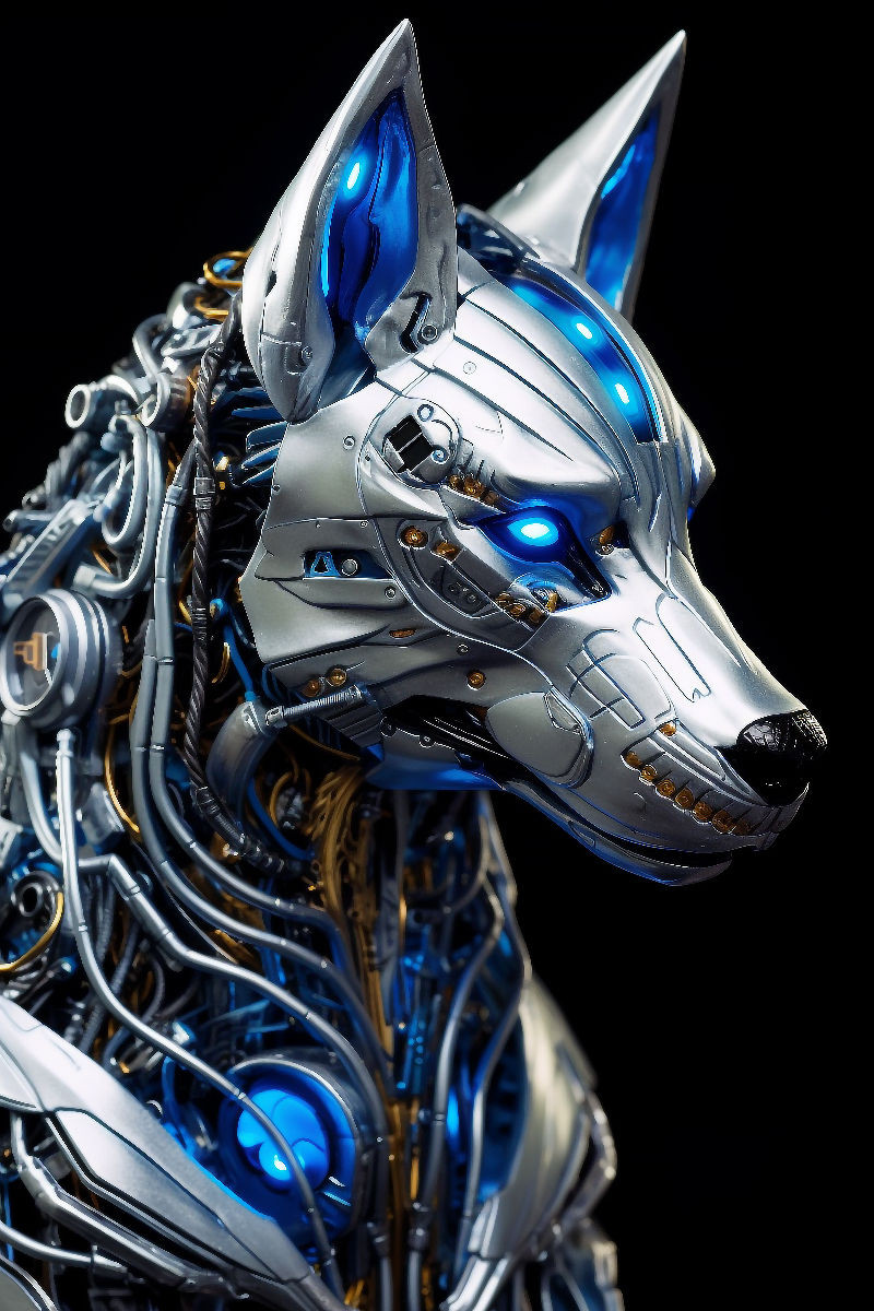 Wolf - Cyborg Tiere der Science Fiction Zukunft