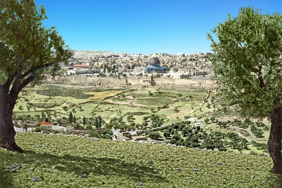 Heiliges Land – Jerusalem vom Berg Gethsemane aus um 1900