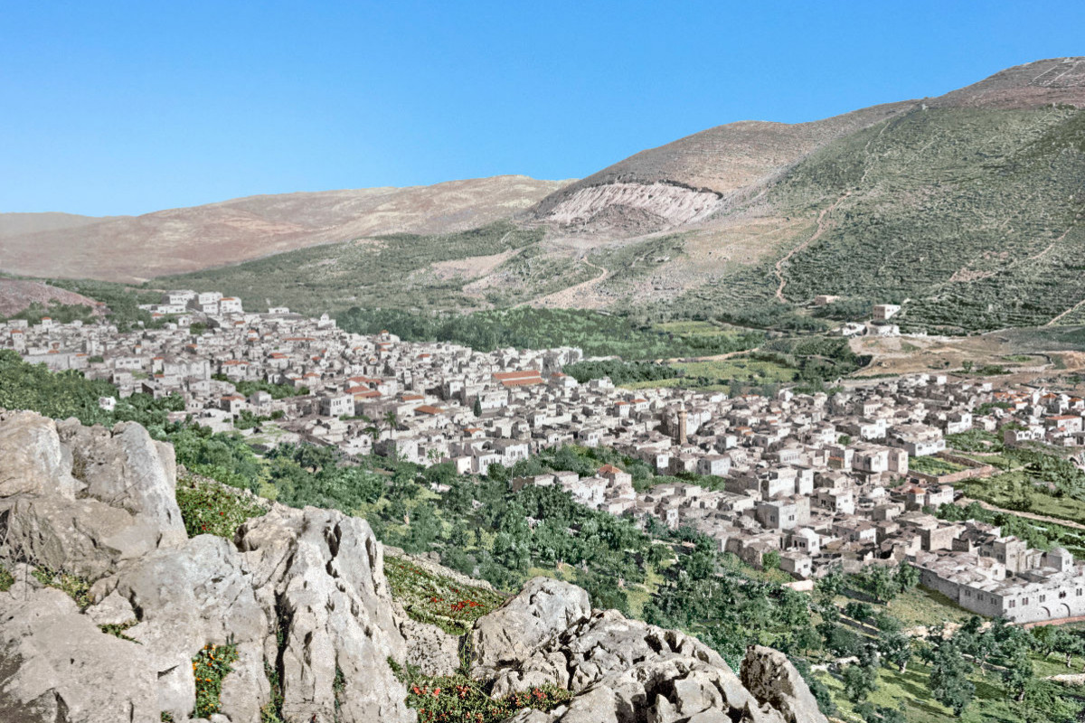 Heiliges Land – Nablus im Tal von Sichem um 1900