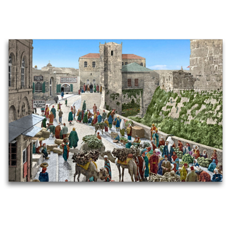 Jerusalem – Der Basar in der Straße des Turms von David um 1900