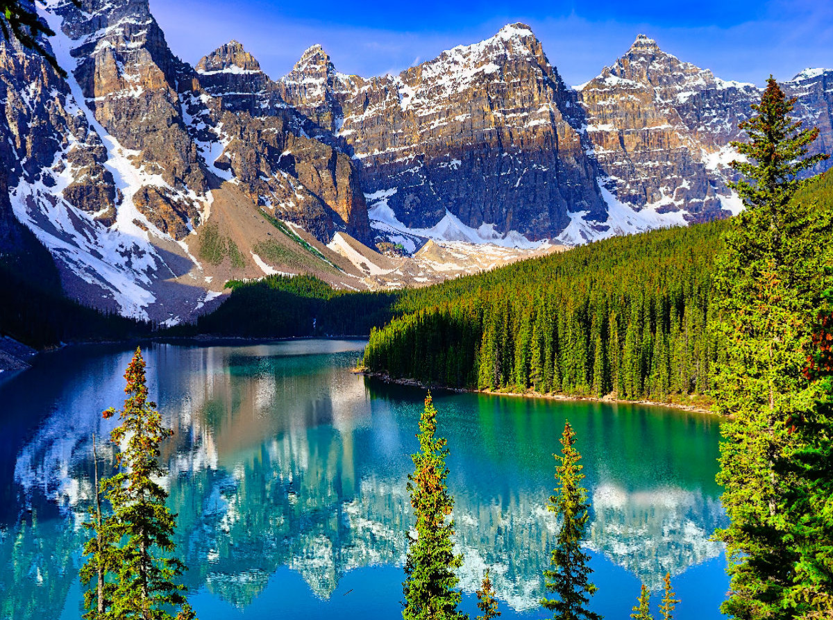 Der Moraine Lake – entgegen seinem Namen – wurde durch die Barriere eines gewaltigen Felssturzes geschaffen.