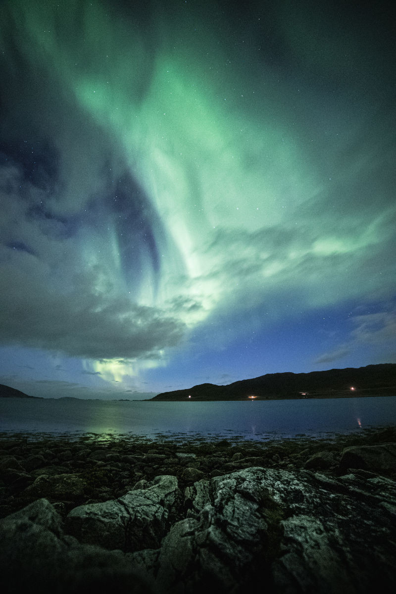 Nordlichter am Fjord