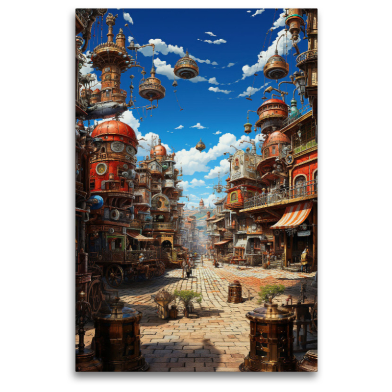 Steampunk Straße - Anime Manga Landschaft