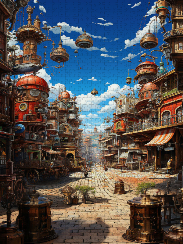 Steampunk Straße - Anime Manga Landschaft