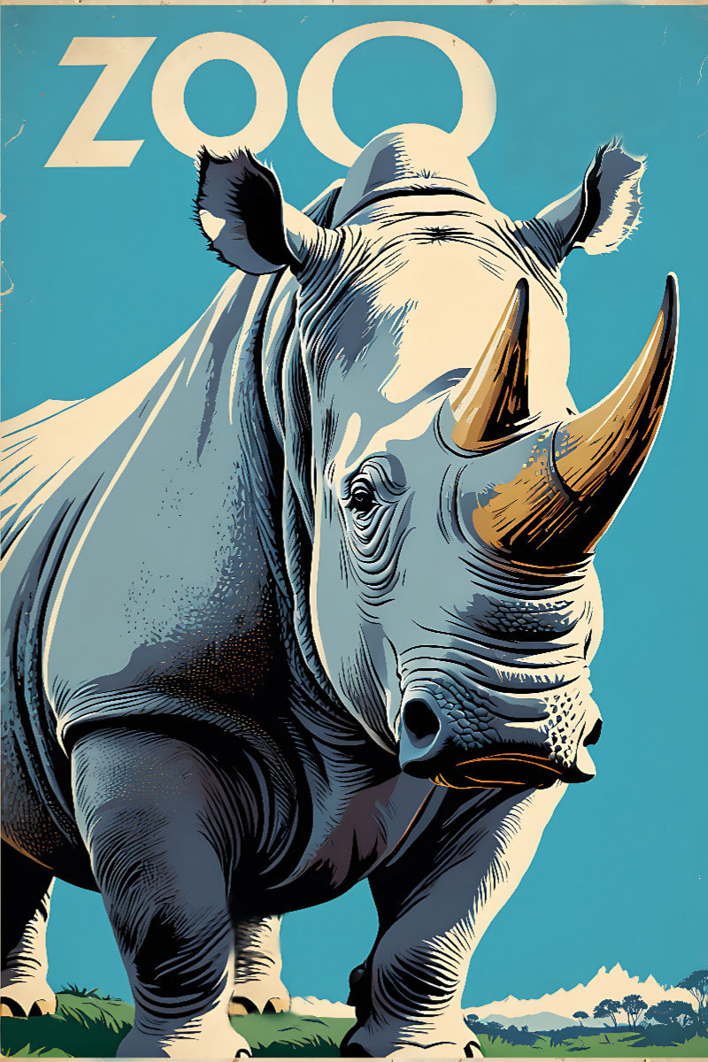 Vintage Nashorn Poster