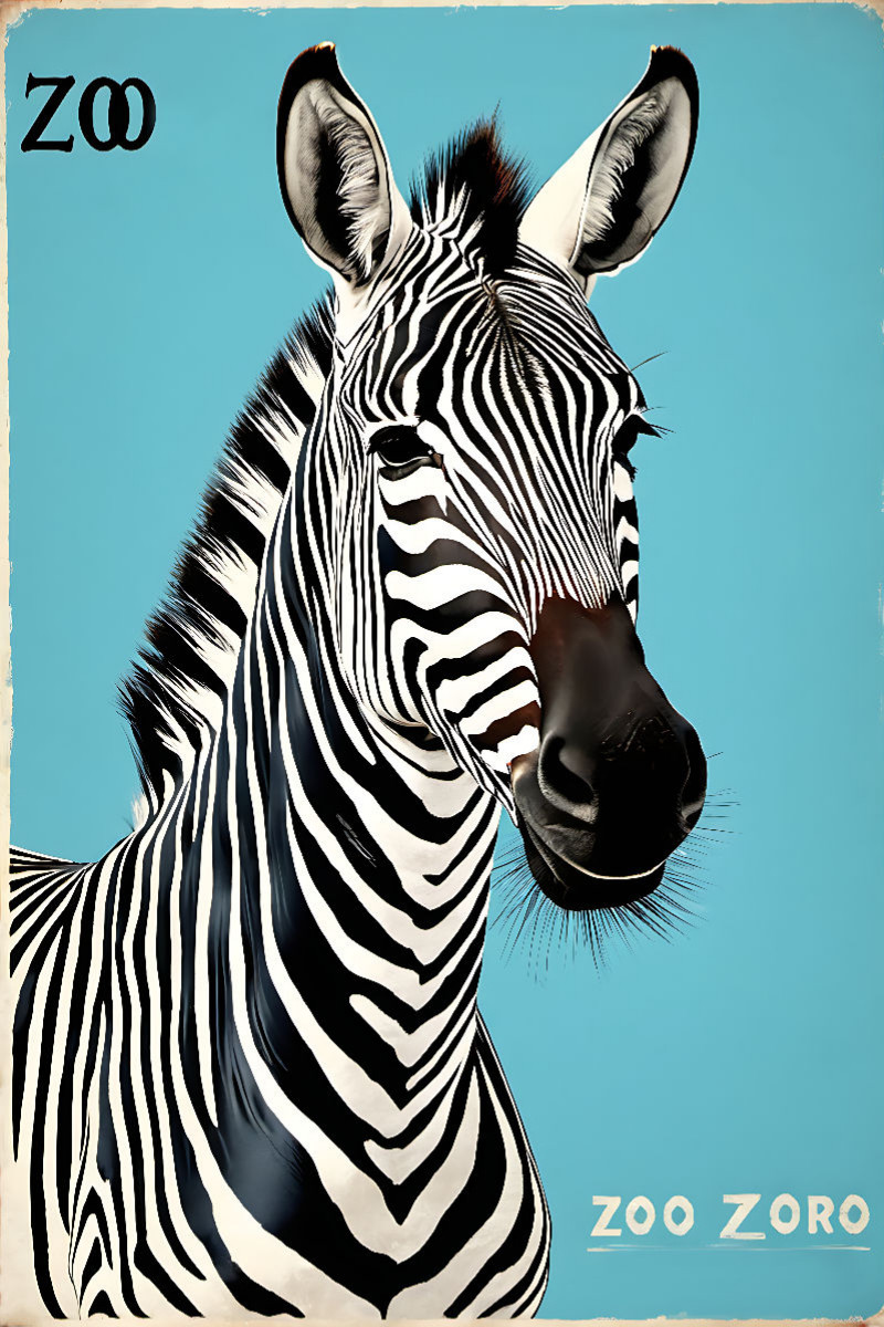 Vintage Zebra Poster