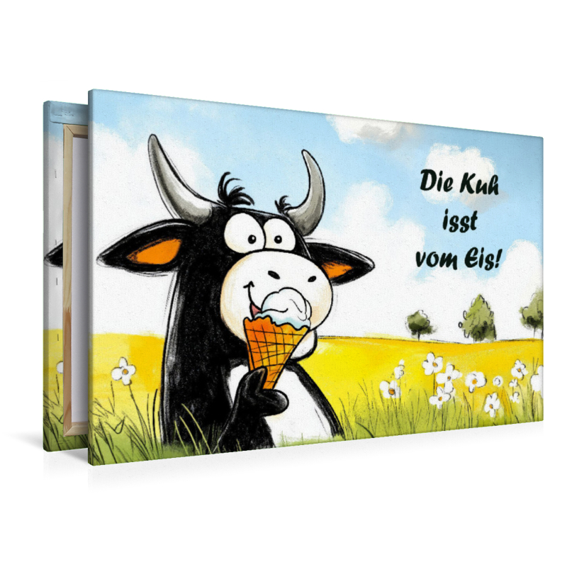 Die Kuh isst vom Eis