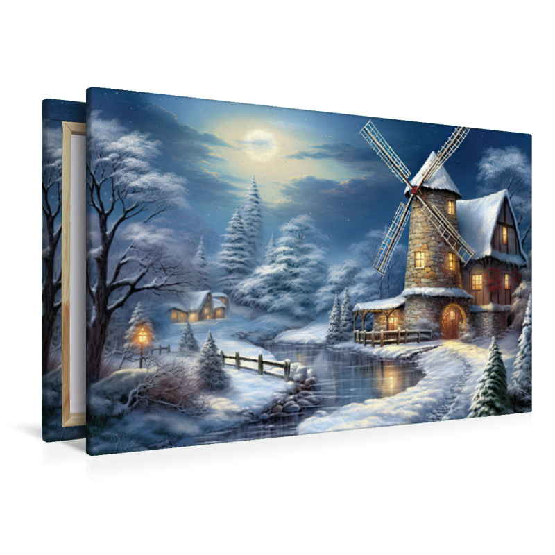 Winterlandschaft mit Windmühle