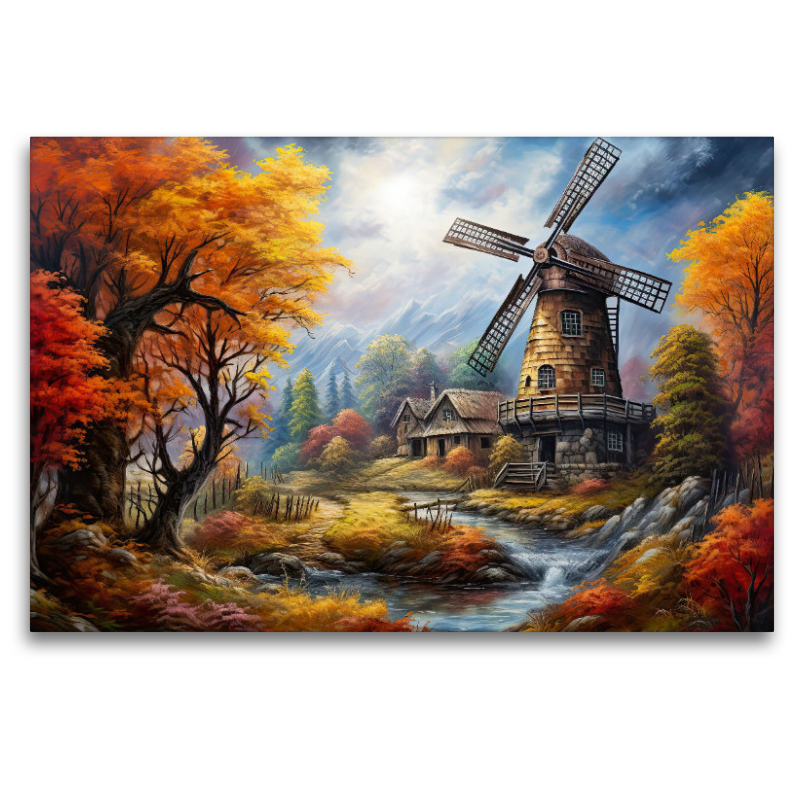 Windmühle im Herbst