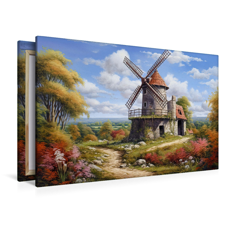 Spätsommerliche Landschaft mit Windmühle