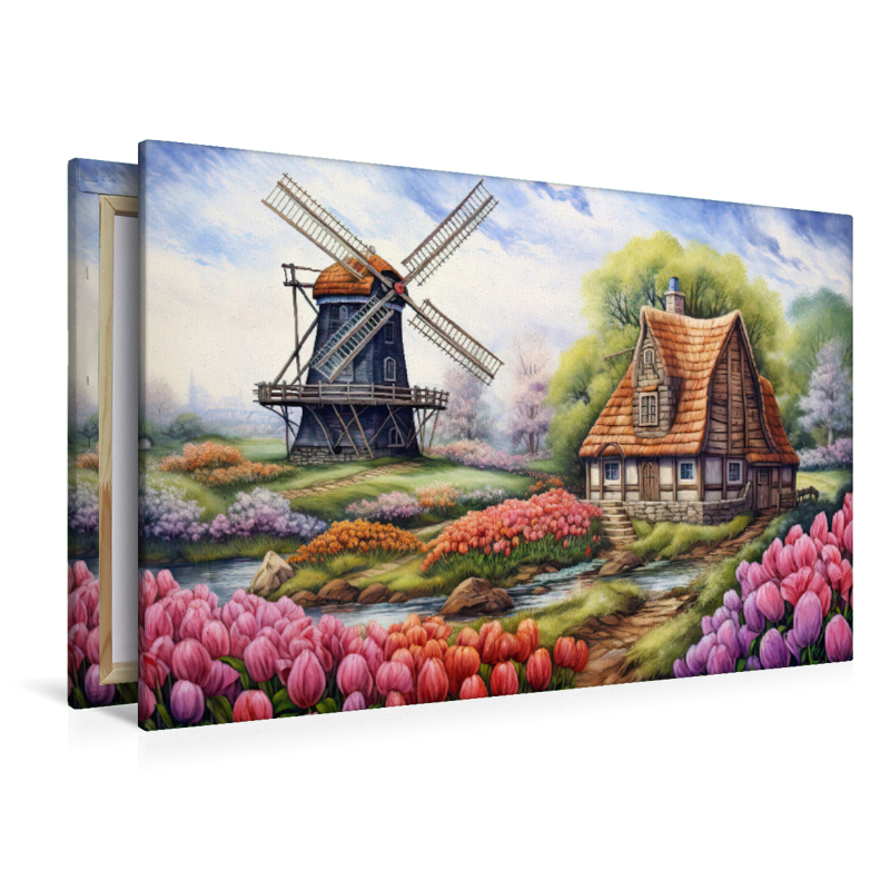 Windmühle und Tulpenpracht