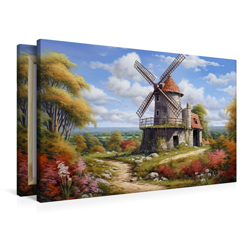 Spätsommerliche Landschaft mit Windmühle