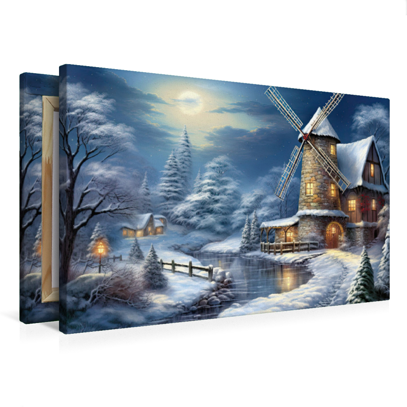 Winterlandschaft mit Windmühle