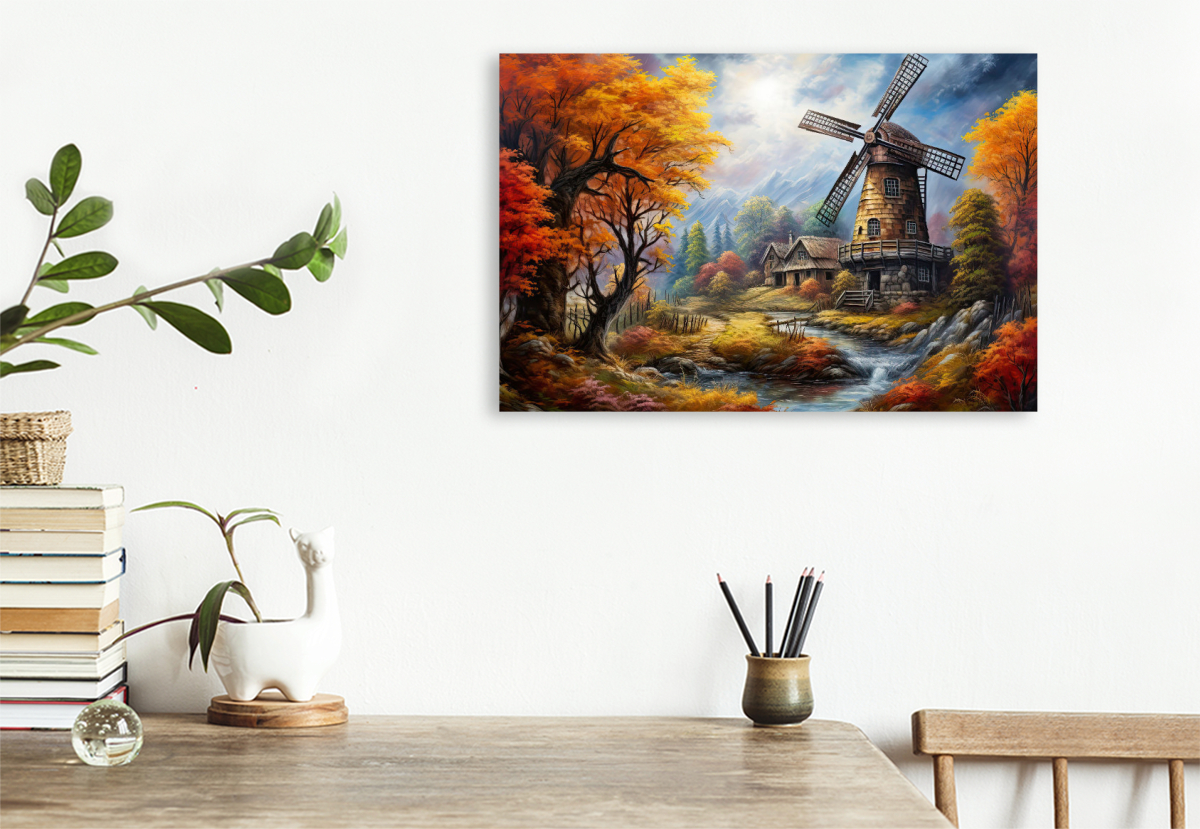Windmühle im Herbst
