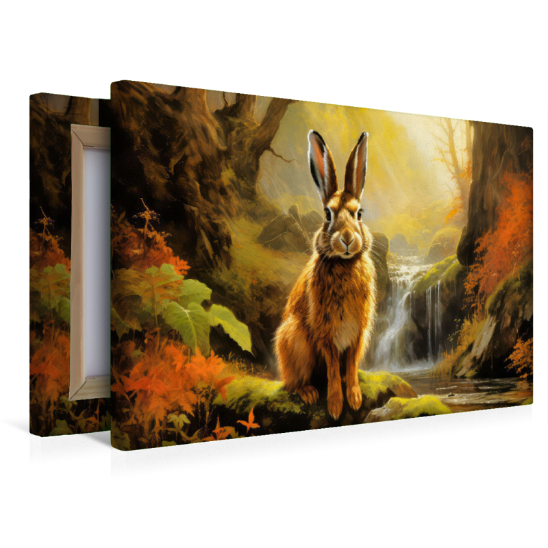 Hase am Wasserfall