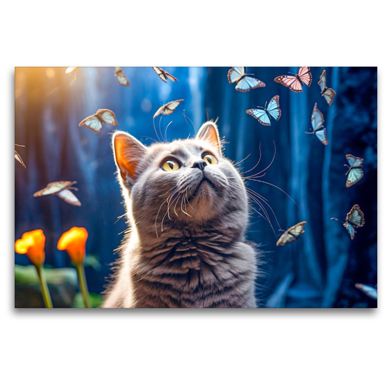 Ein Motiv aus dem Kalender Die Katze und der Schmetterling