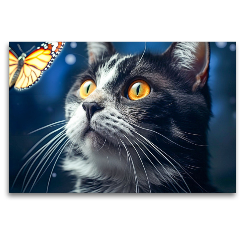 Ein Motiv aus dem Kalender Die Katze und der Schmetterling