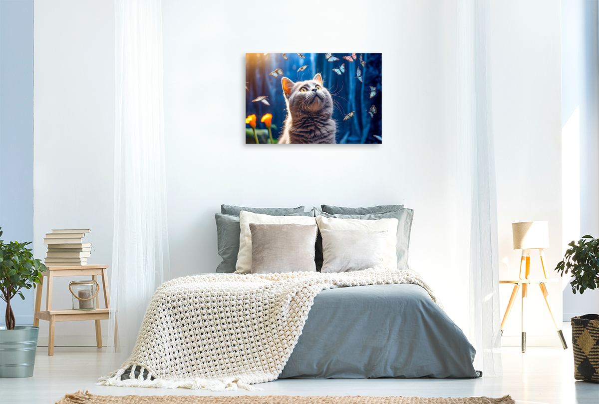 Ein Motiv aus dem Kalender Die Katze und der Schmetterling